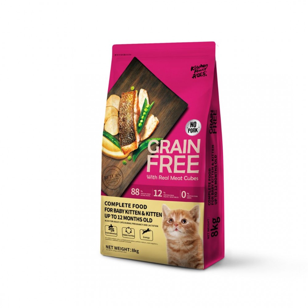 KITCHEN FLAVOR CAT 8KG GRAIN FREE COMPLETE FOOD FOR BABY KITTEN & KITTEN image 2