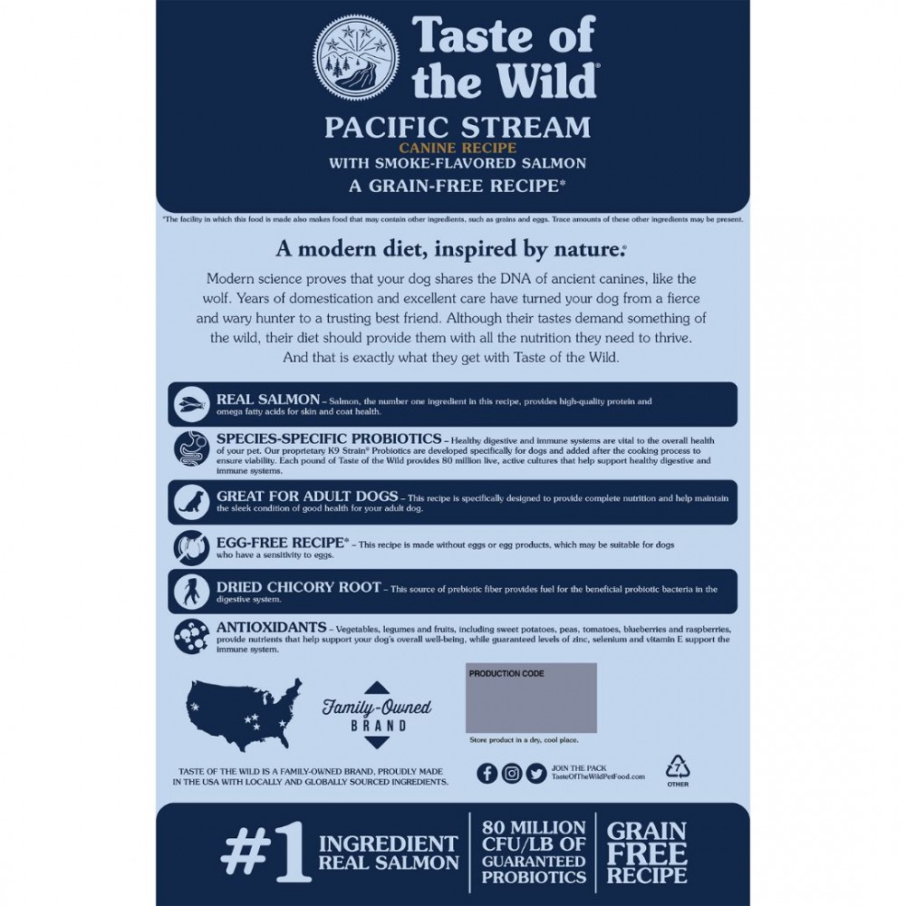 TASTE OF THE WILD DOG 2KG ADULT PACIFIC STREAM SMOKED SALMON DRY DOG FOOD image 3