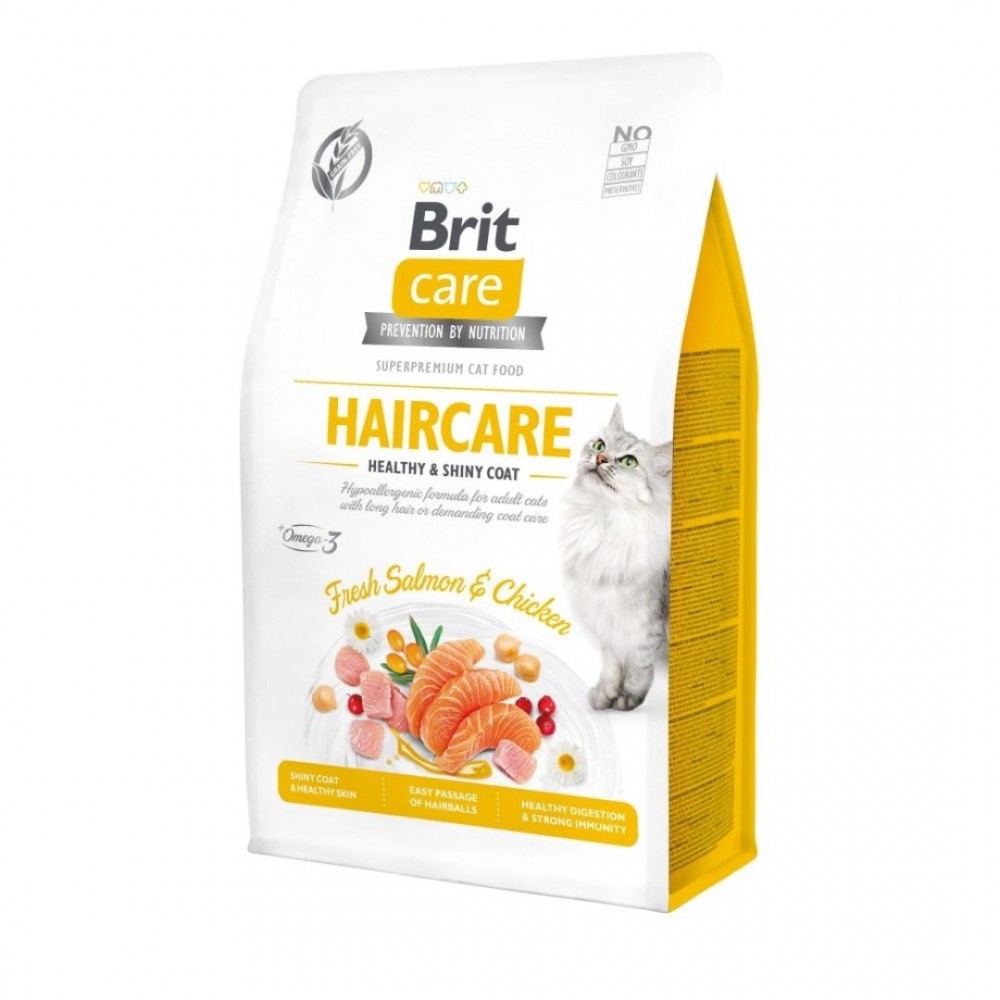 BRIT CARE CAT 2KG GRAIN FREE HAIR CARE HEALTHY & SHINY COAT DRY CAT FOOD image 2