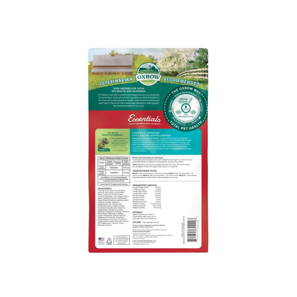 OXBOW FORTIFIED NUTRITION HAMSTER & GERBIL FOOD 454G 1LBS image 3
