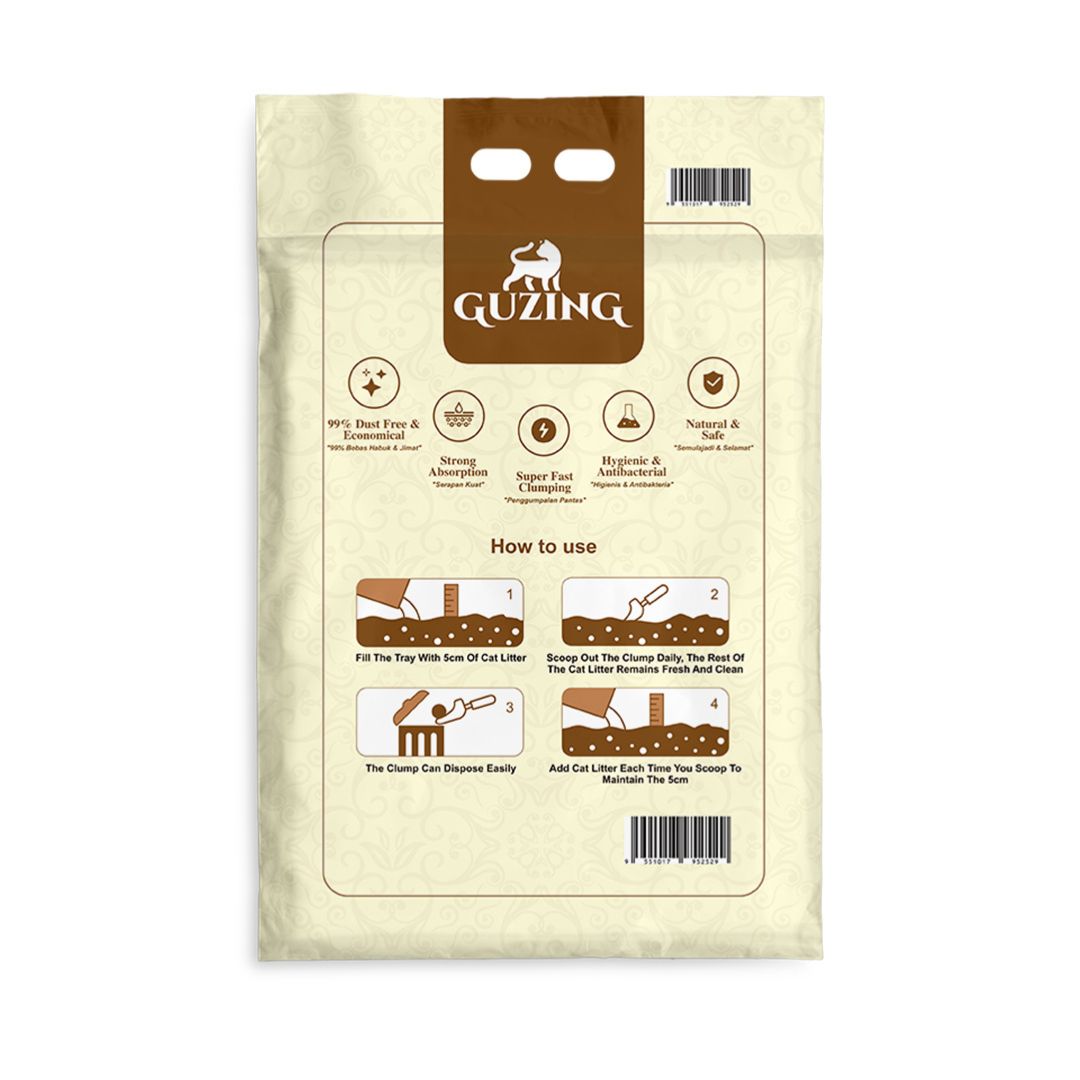 GUZING 10L COFFEE BENTONITE CAT LITTER image 2