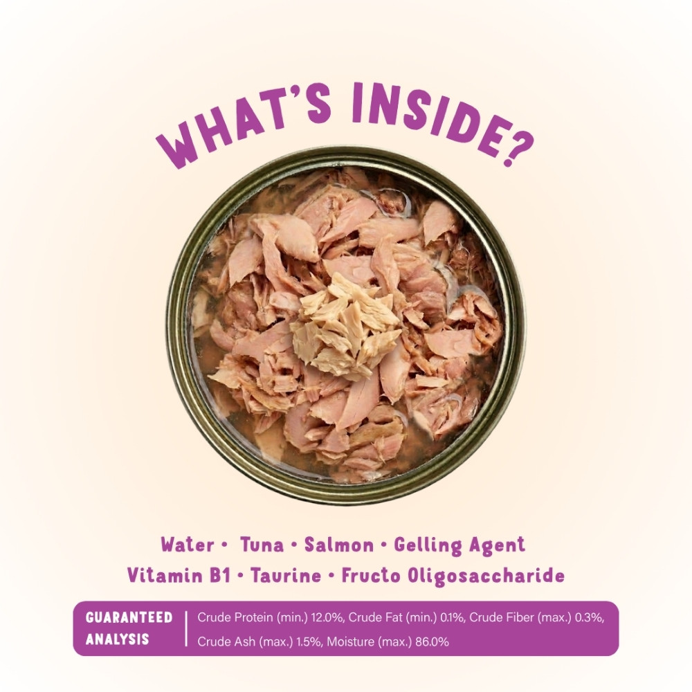 PETS JOURNEY BEGINNINGS 80G TUNA WITH SALMON IN JELLY WET CANNED CAT FOOD image 3