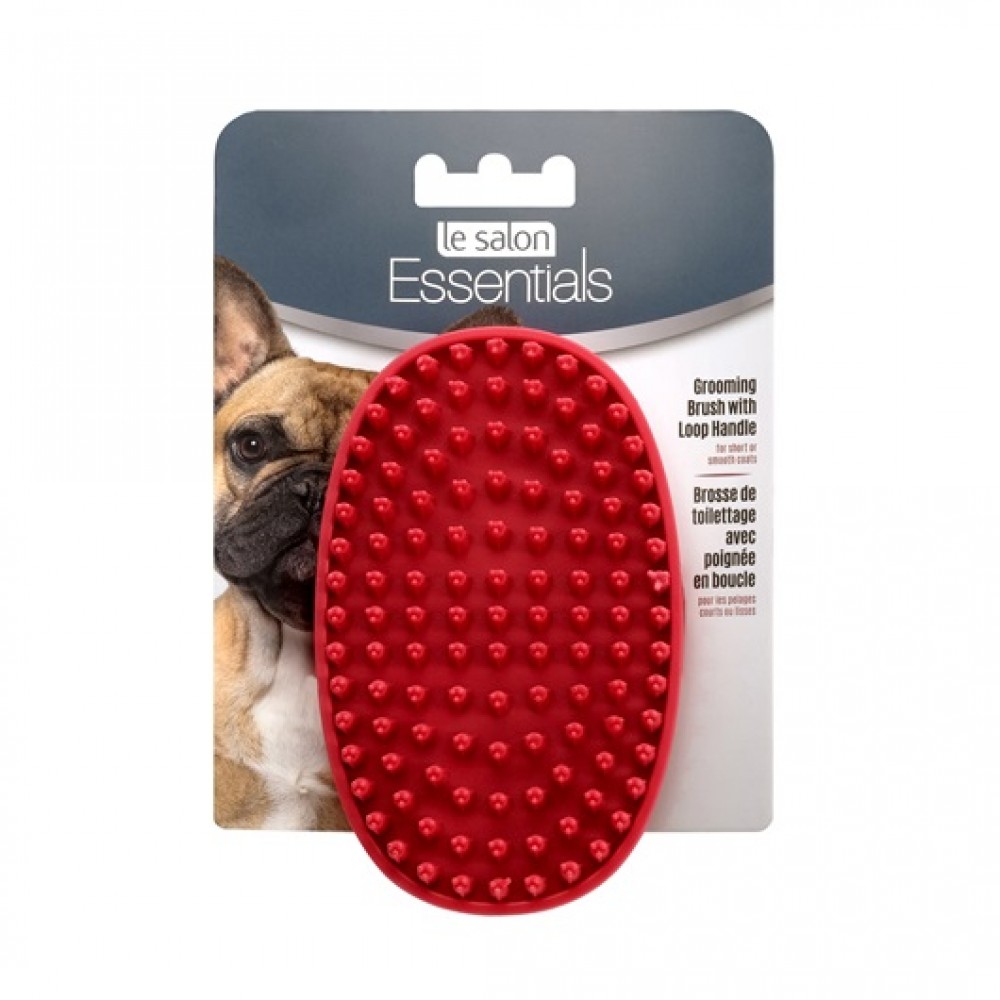 LE SALON ESSENTIAL DOG RUBBER GROOMING BRUSH WITH LOOP HANDLE image 3