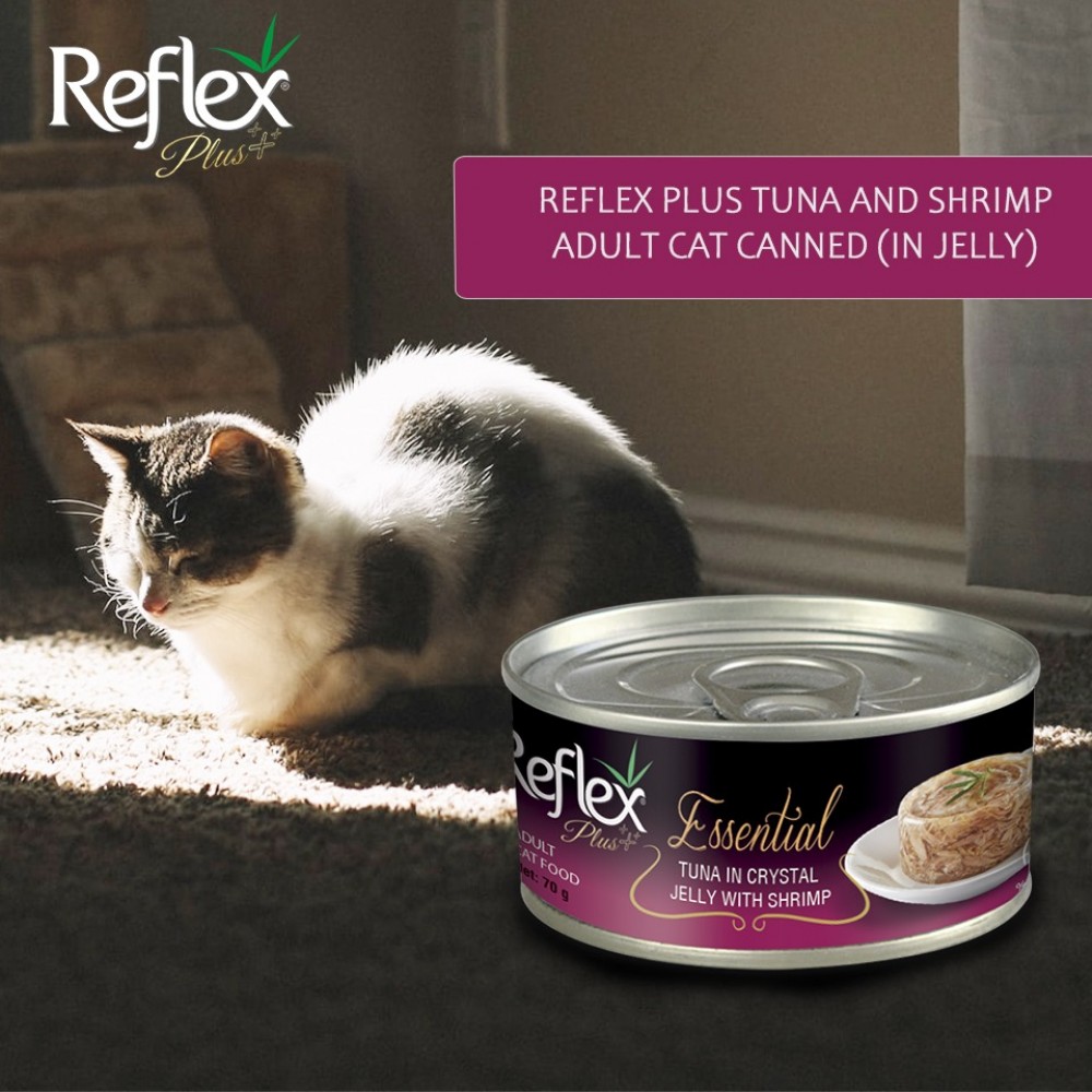 REFLEX PLUS ESSENTIAL TUNA IN CRYSTAL JELLY WITH SHRIMP 70G WET CAT FOOD image 3