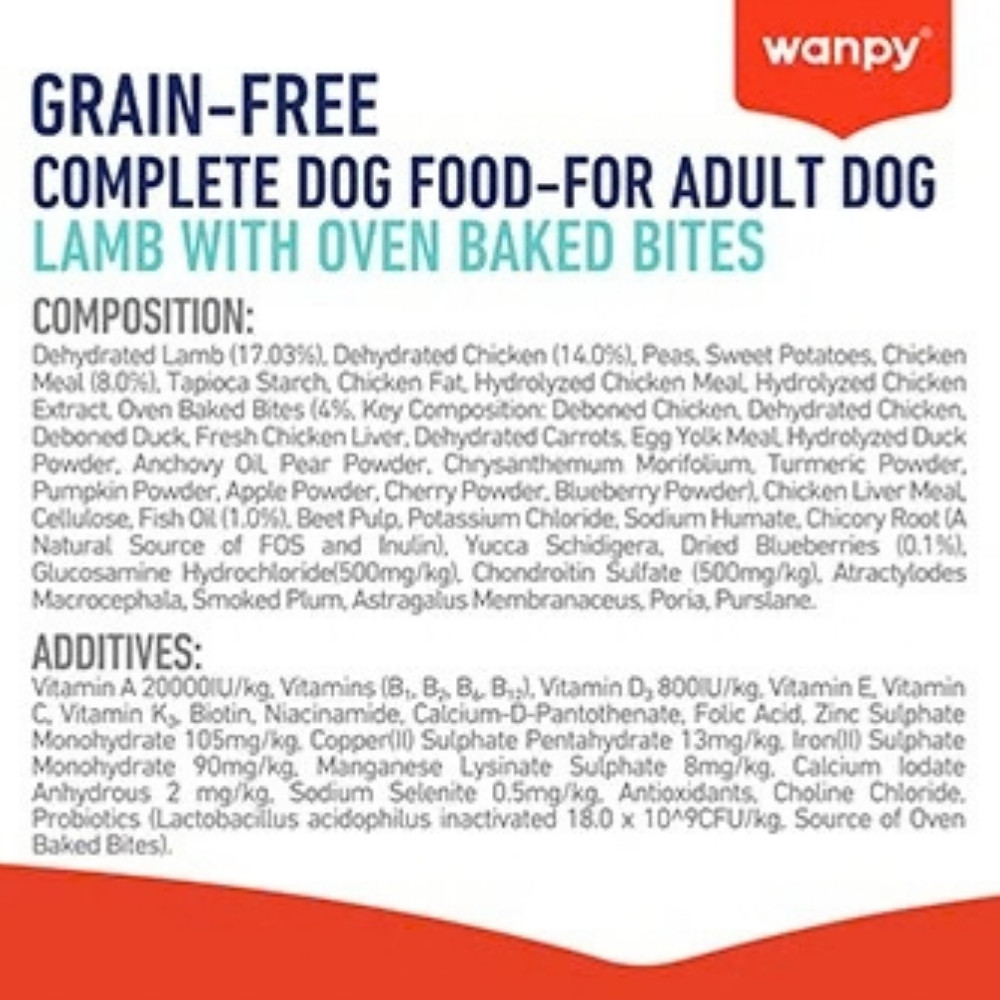 WANPY DOG 1.5KG GRAIN FREE LAMB RECIPE DRY DOG FOOD image 5