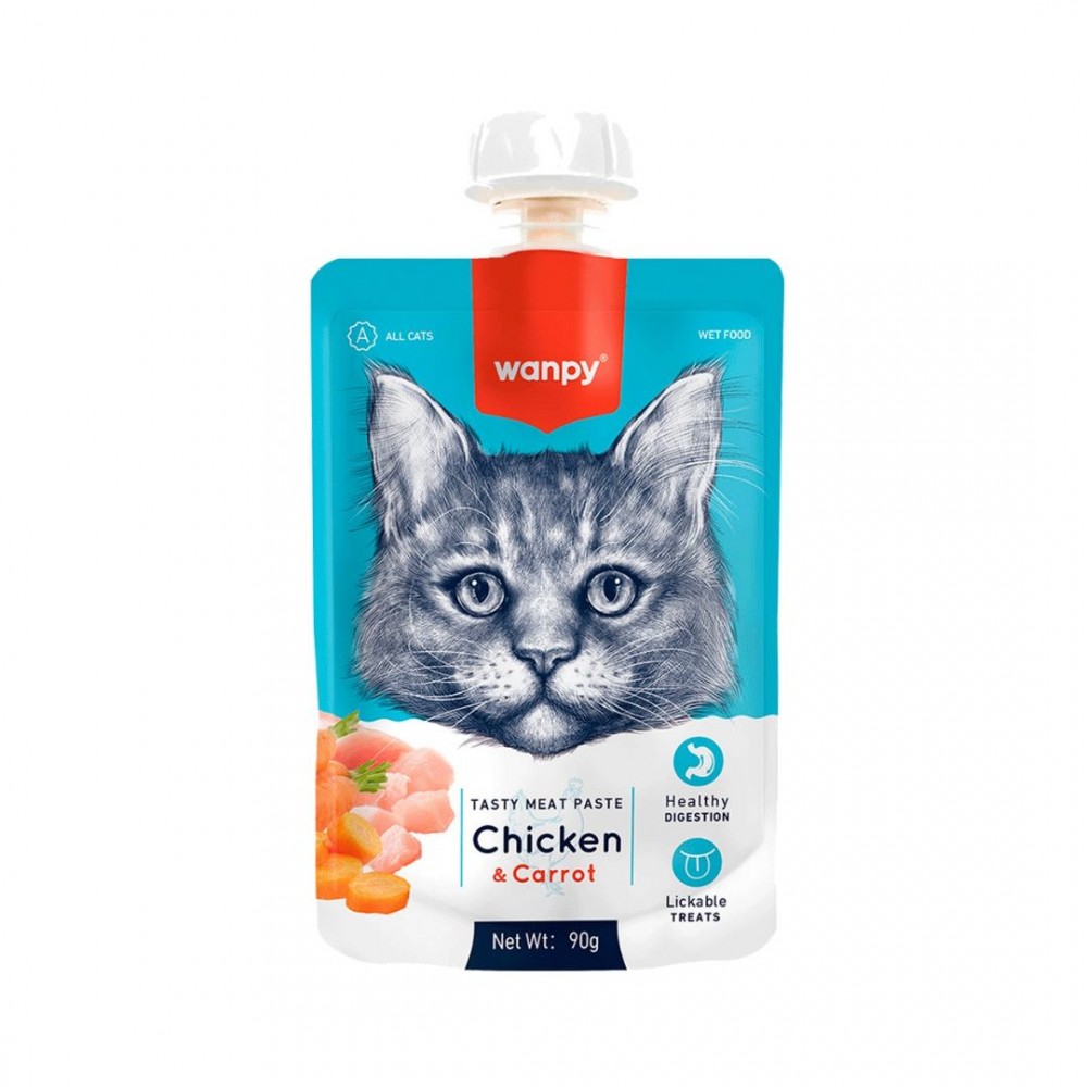 WANPY CAT 90G CHICKEN + CARROT TASTY MEAT PASTE image 1