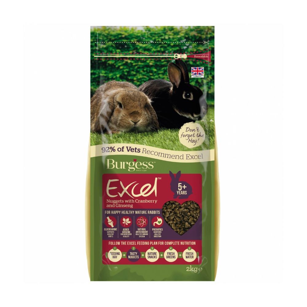 BURGESS 2KG EXCEL MATURE RABBIT NUGGETS WITH CRANBERRY & GINSENG image 2