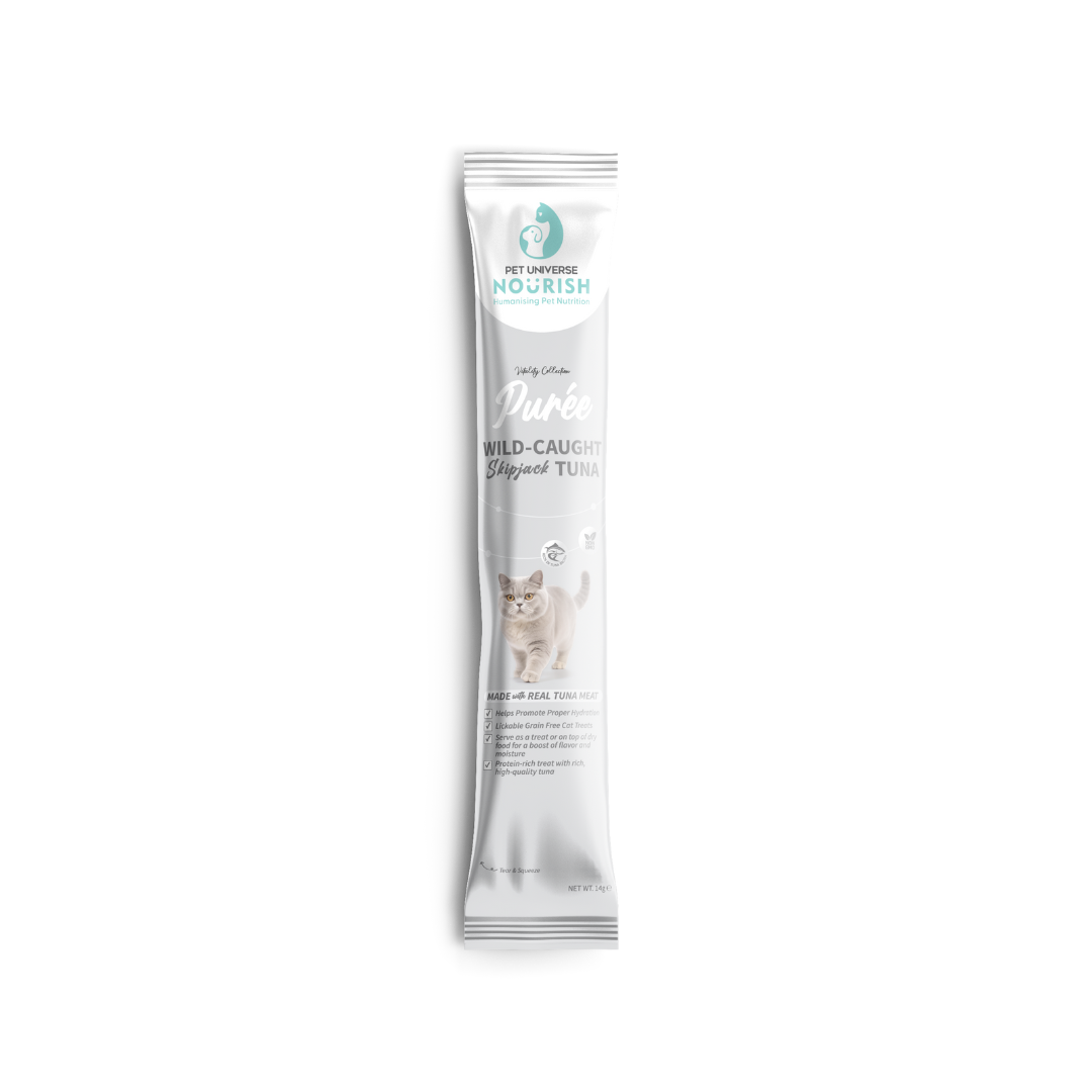 PET UNIVERSE NOURISH CAT VITALITY PUREE 4X14G WILD CAUGHT SKIPJACK TUNA PUREE DIGESTIVE TRACT CAT TREAT image 2