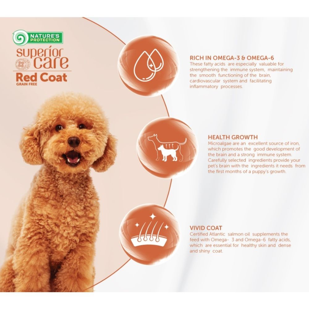NATURE'S PROTECTION SUPERIOR CARE RED COAT SALMON & KRILL JUNIOR SMALL BREED 1.5KG DRY DOG FOOD image 4