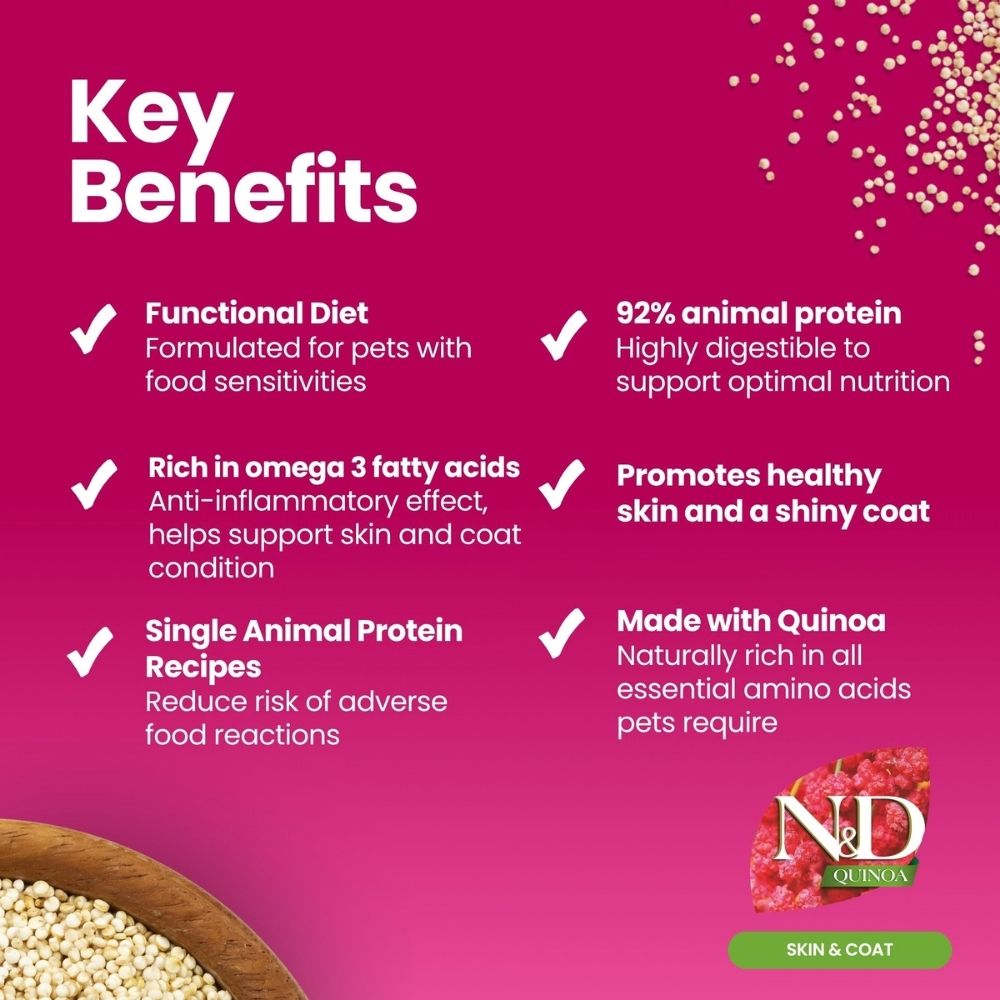 FARMINA N&D 1.5KG QUINOA SKIN & COAT HERRING ADULT DRY CAT FOOD image 7