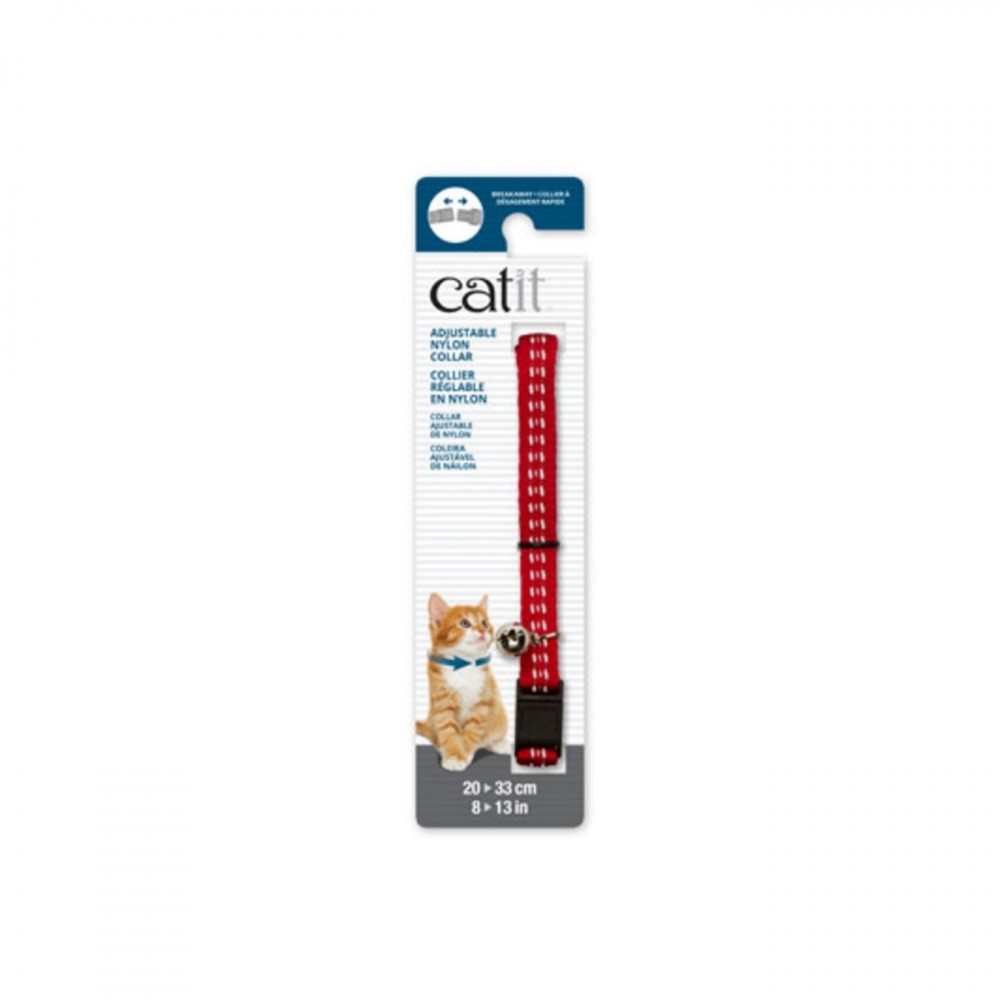 CATIT ADJUSTABLE NYLON COLLAR REFLECTIVE RED 20-30CM (8-13IN) image 3