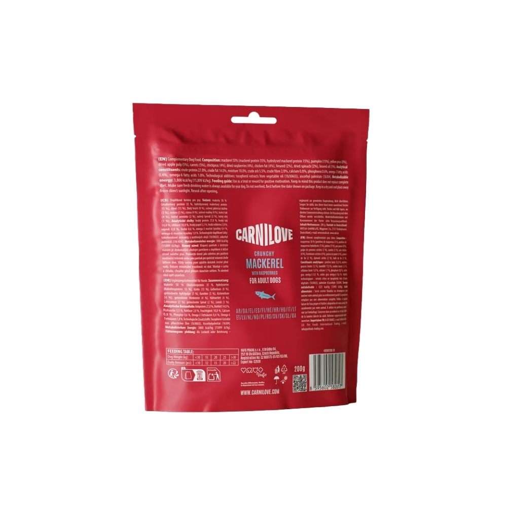 CARNILOVE DOG 200G CRUNCHY MACKEREL WITH RASPBERRIES DOG SNACK image 4