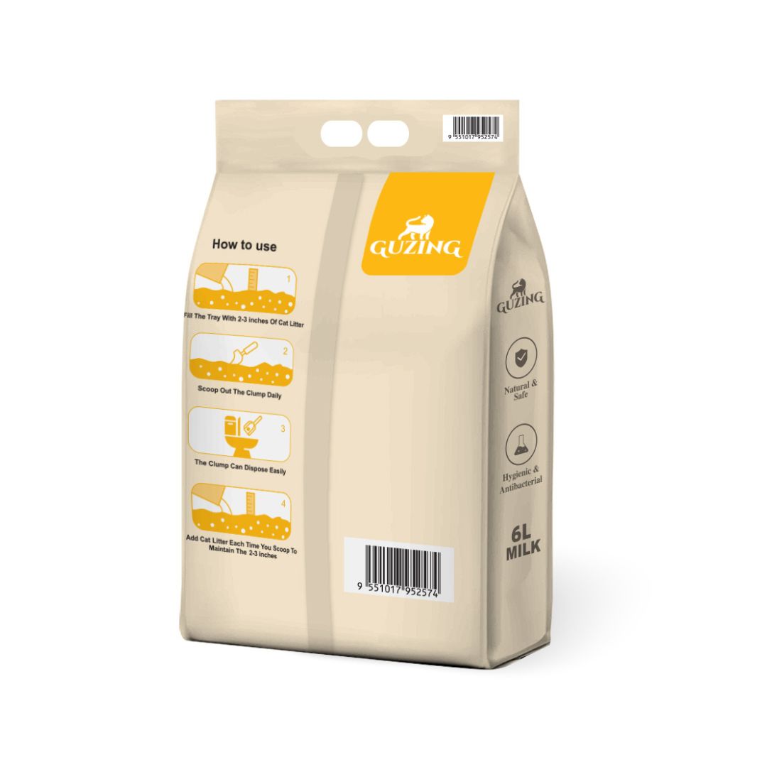 GUZING 6L MILK TOFU CAT LITTER image 2