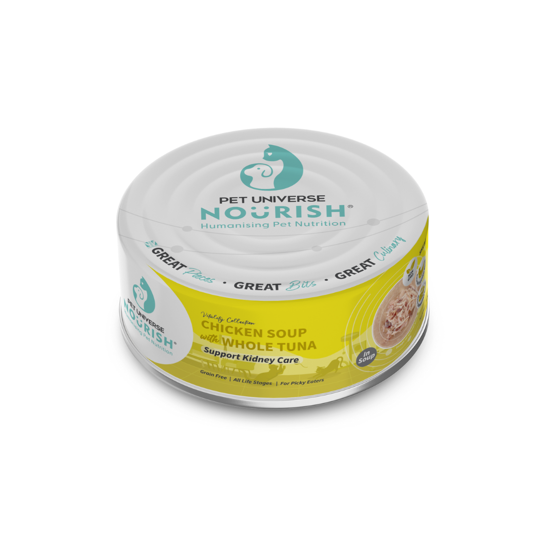 PET UNIVERSE NOURISH CAT VITALITY 70G CHICKEN SOUP WITH WHOLE TUNA WET CAT FOOD image 2