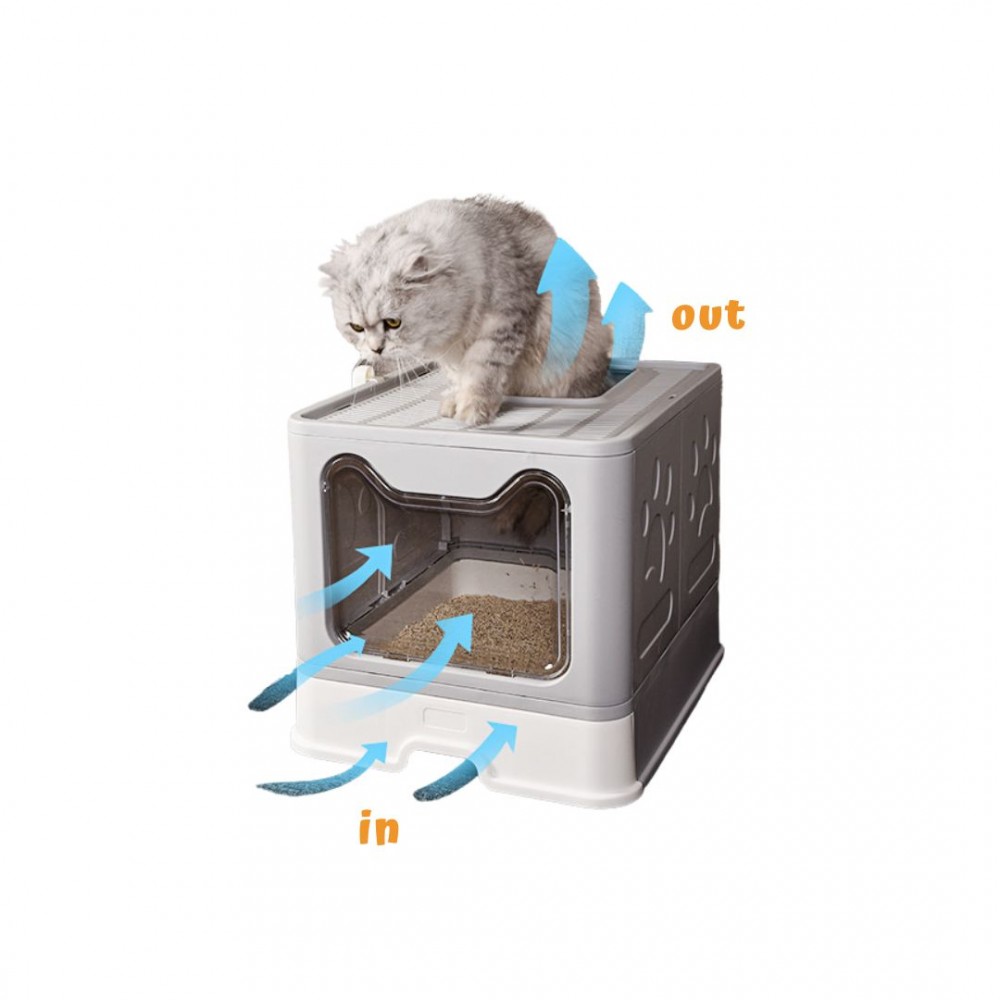 PTC FOLDABLE CAT LITTER BOX BLUE 48x40x38CM image 6