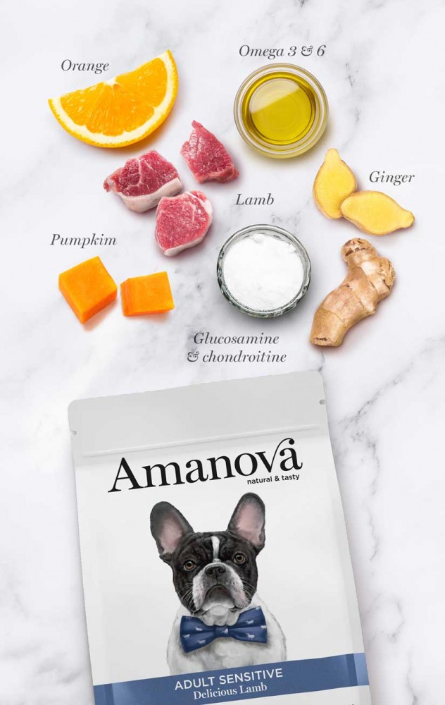 AMANOVA DOG 10KG ADULT SENSITIVE DELICIOUS LAMB DRY DOG FOOD image 2
