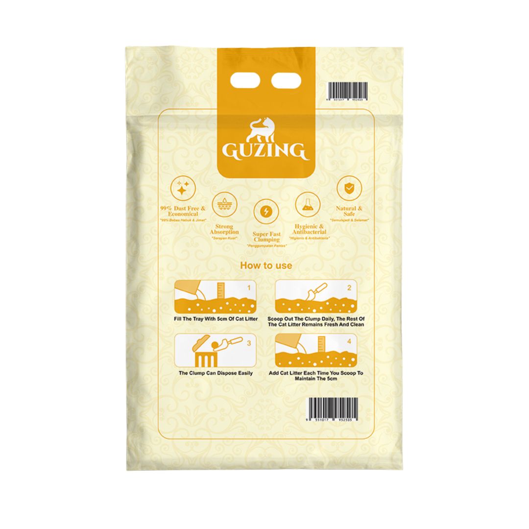GUZING 10L LEMON BENTONITE CAT LITTER image 2
