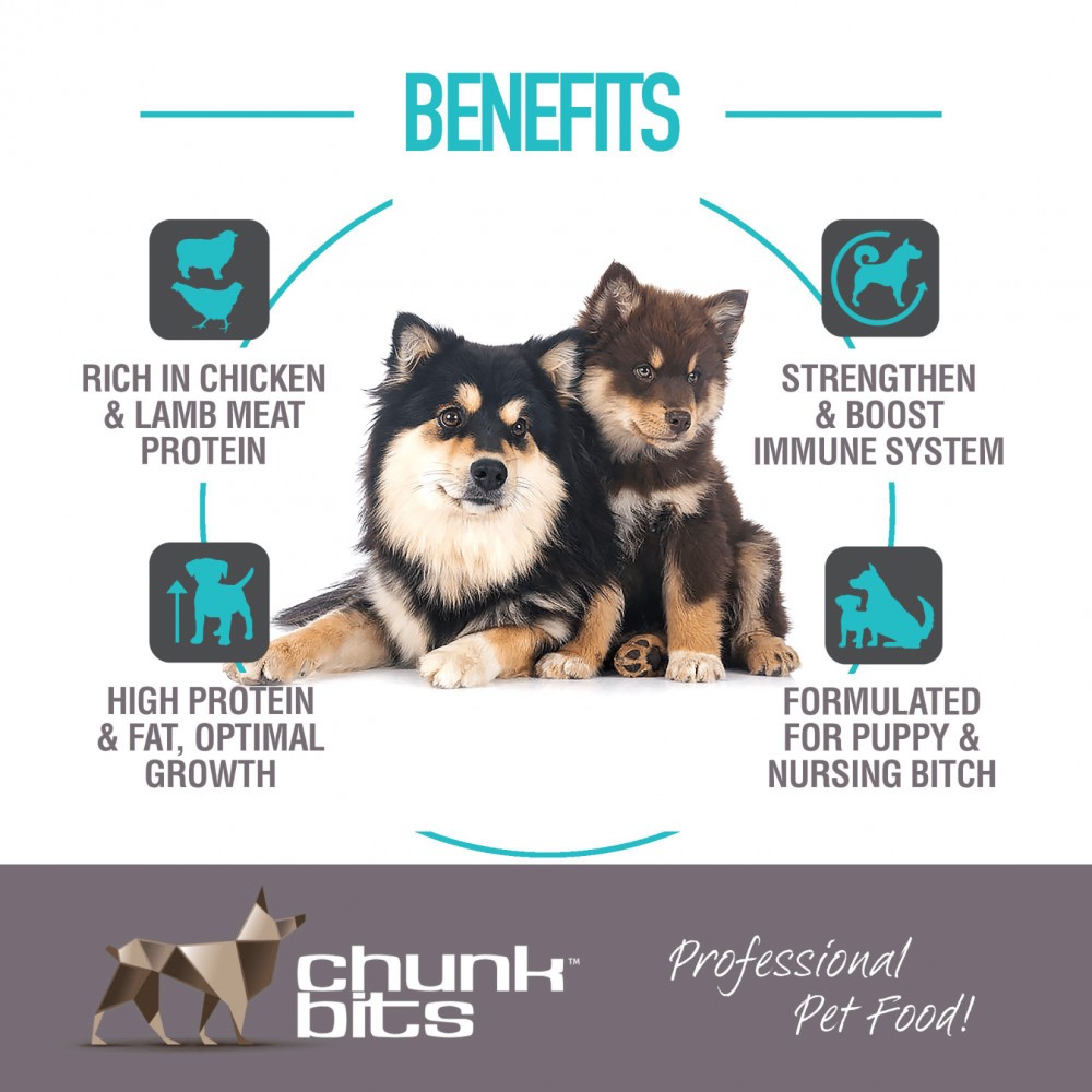 CHUNKBITS DOG 4KG GROWTH 30 PUPPY CHICKEN & SALMON DRY DOG FOOD image 3