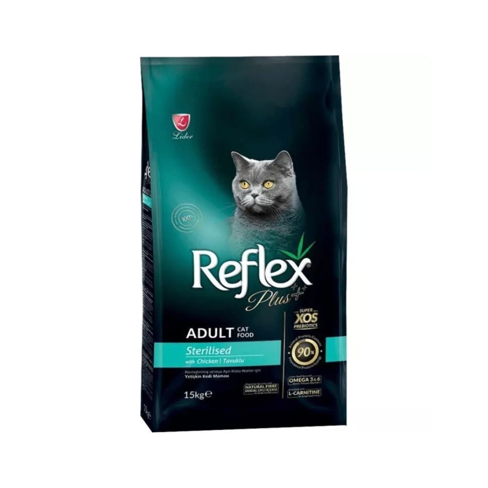 REFLEX PLUS 15KG STERILISED CHICKEN DRY CAT FOOD image 2