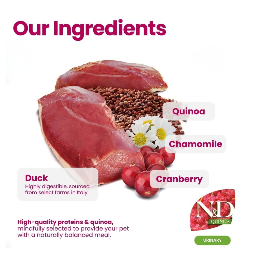 FARMINA N&D 1.5KG QUINOA URINARY DUCK ADULT DRY CAT FOOD image 6