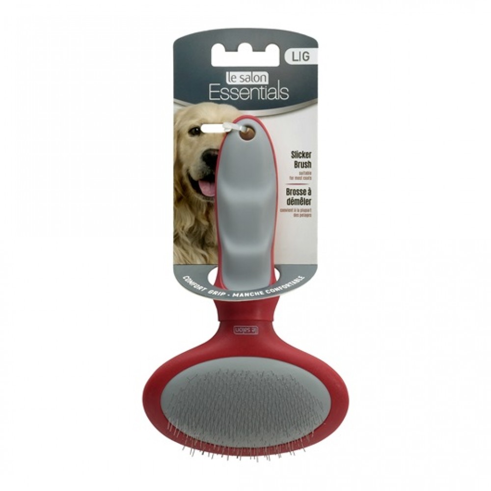 LE SALON ESSENTIAL DOG SELF-CLEANING SLICKER BRUSH LARGE image 3