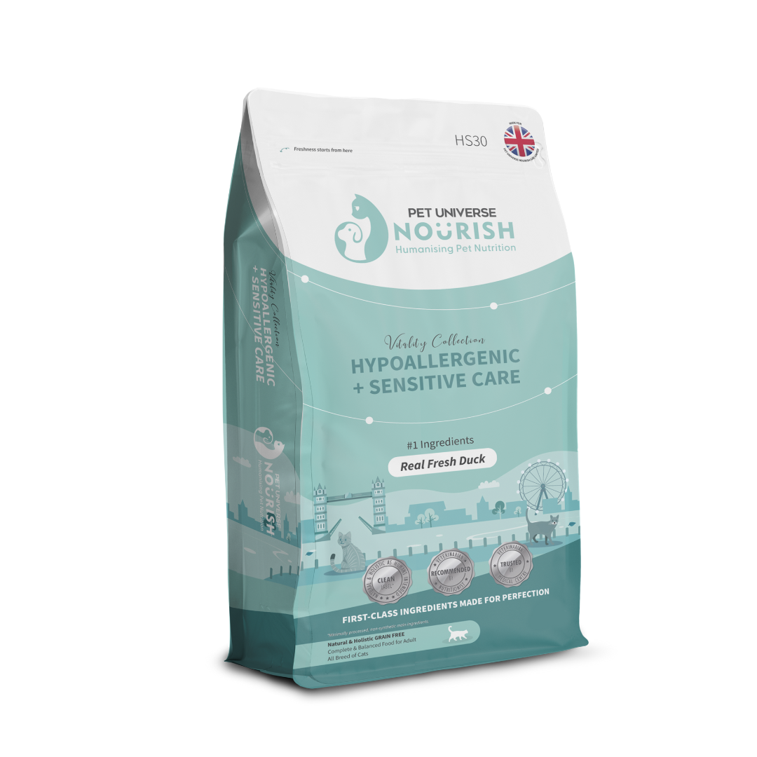 PET UNIVERSE NOURISH CAT VITALITY HYPOALLERGENIC AND SENSITIVE CARE WITH FRESH DUCK DRY CAT FOOD image 3