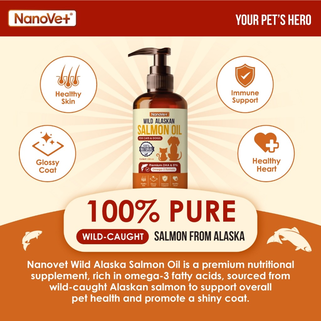 NANOVET WILD ALASKAN SALMON OIL 250ML image 3