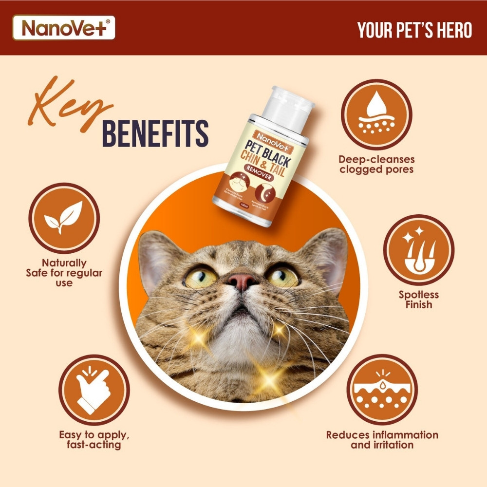 NANOVET PET BLACK CHIN & TAIL REMOVER 150ML image 3