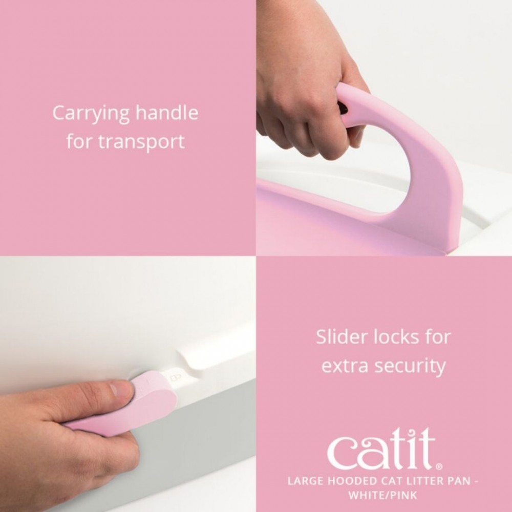 CATIT REGULAR HOODED CAT PAN PINK image 6