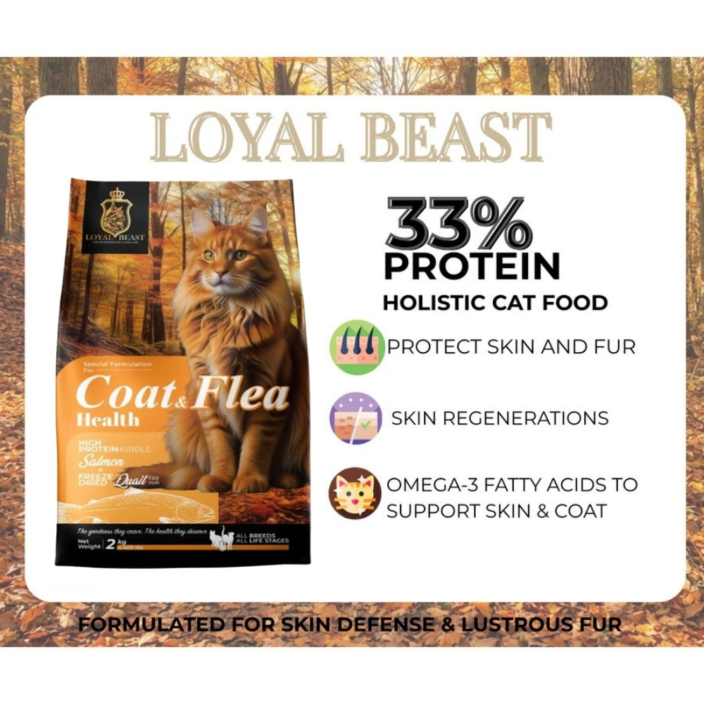 LOYAL BEAST SUPER PREMIUM 7KG COAT & FLEA HEALTH DRY CAT FOOD image 5
