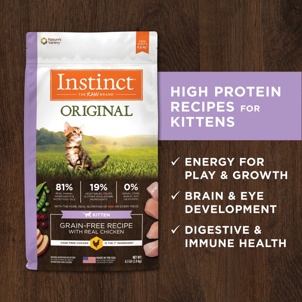 INSTINCT CAT ORIGINAL 2KG (4.5LB) KITTEN GRAIN FREE RECIPE WITH REAL CHICKEN DRY CAT FOOD image 7