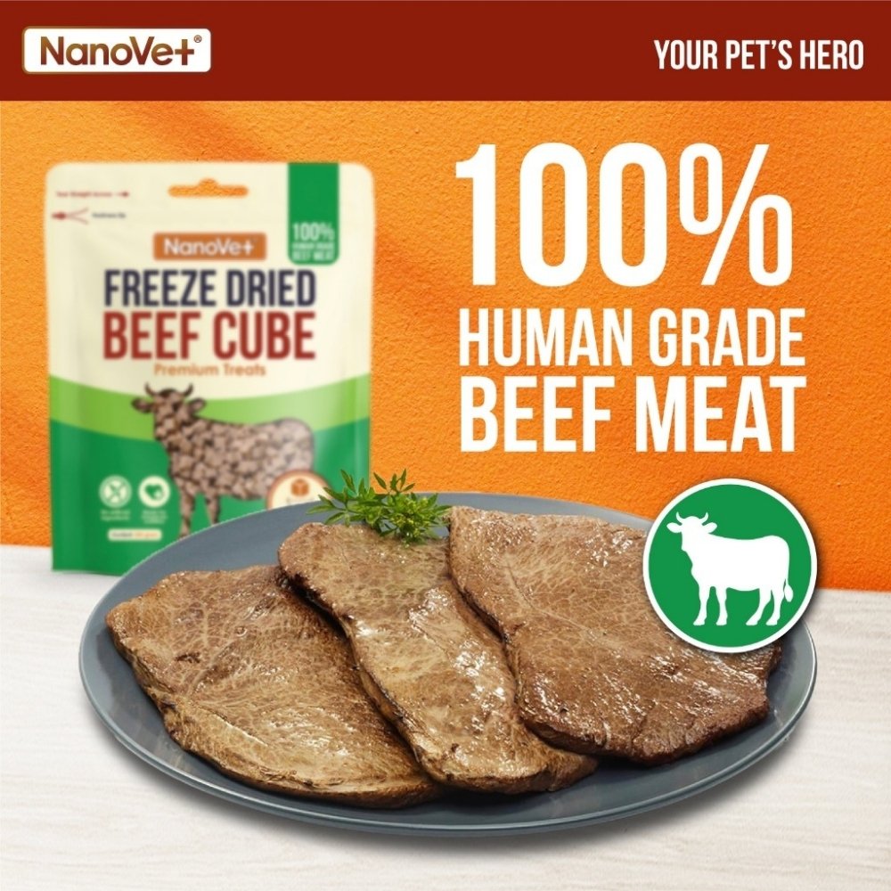 NANOVET FREEZE DRIED BEEF 200G CAT & DOG TREATS image 7