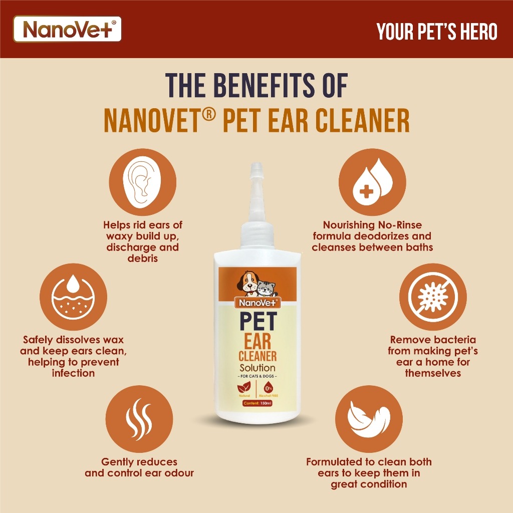NANOVET EAR CLEANER SOLUTION 150ML image 3