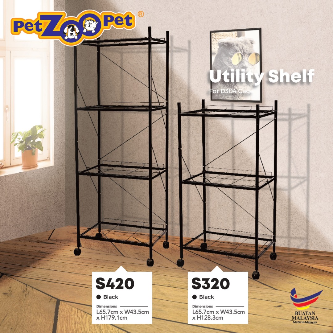 PETZOO S320 CAGE SHELF WITH WHEELS 65X43X128CM image 2
