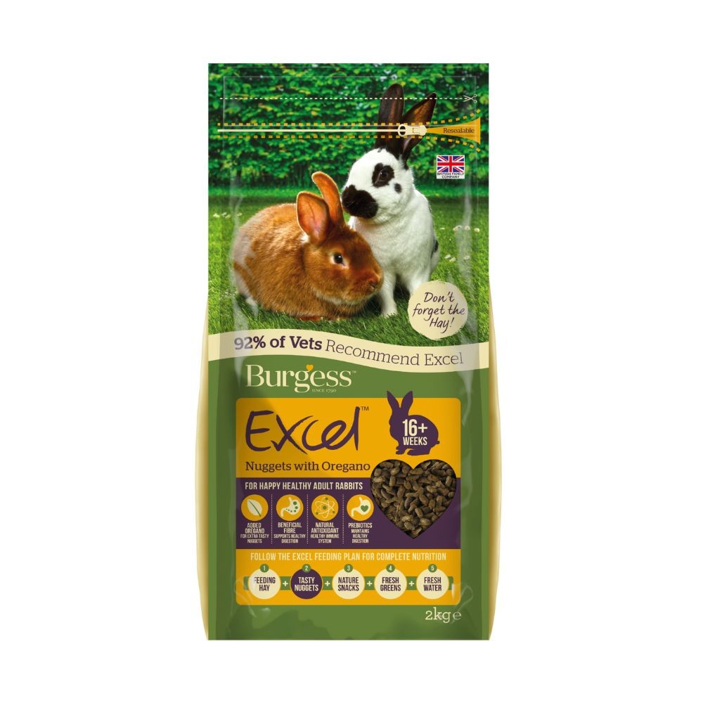 BURGESS 2KG EXCEL ADULT RABBIT NUGGETS WITH OREGANO image 2