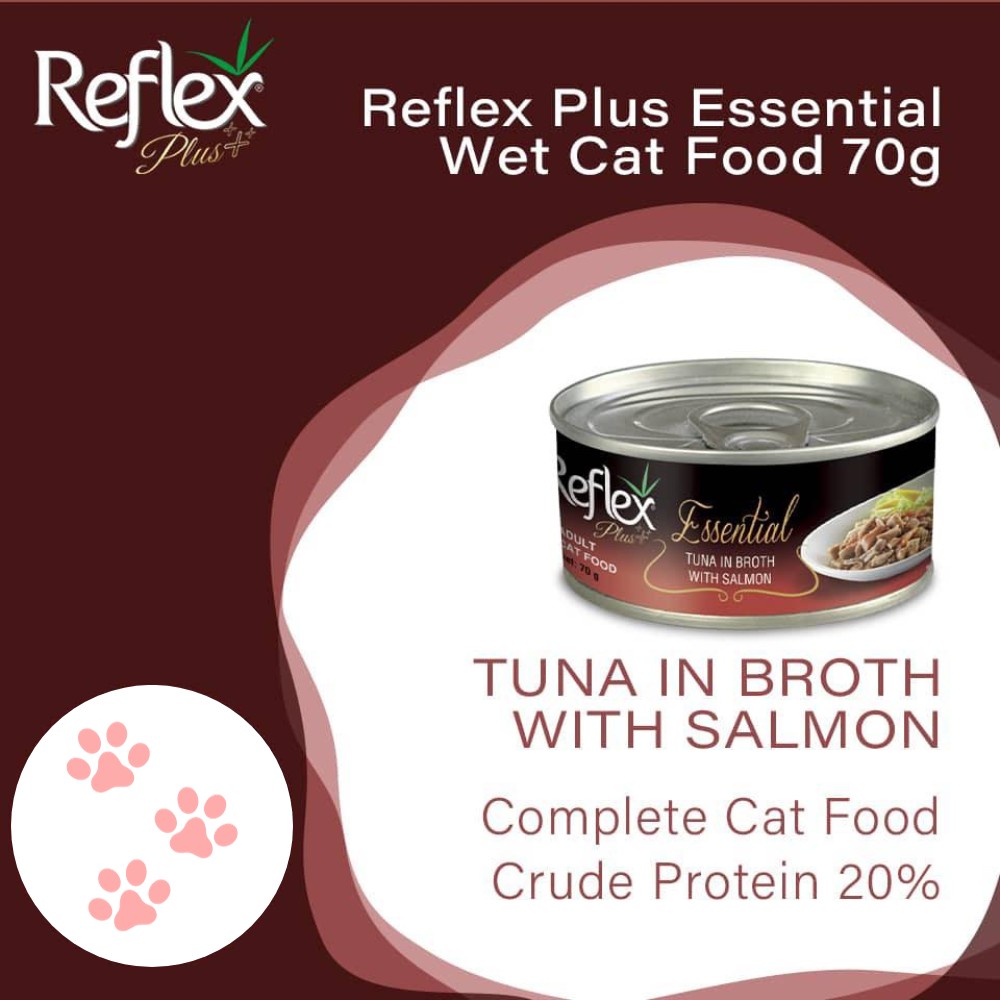 REFLEX PLUS ESSENTIAL TUNA IN BROTH WITH SALMON 70G WET CAT FOOD image 2