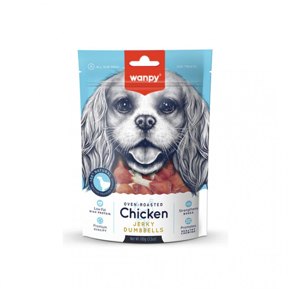 WANPY CHICKEN JERKY DUMBELL 100G DOG SNACK image 2