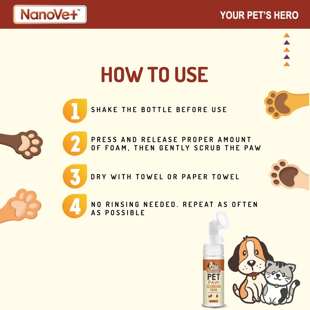 NANOVET PAW CLEANSER FOAM 200ML image 4