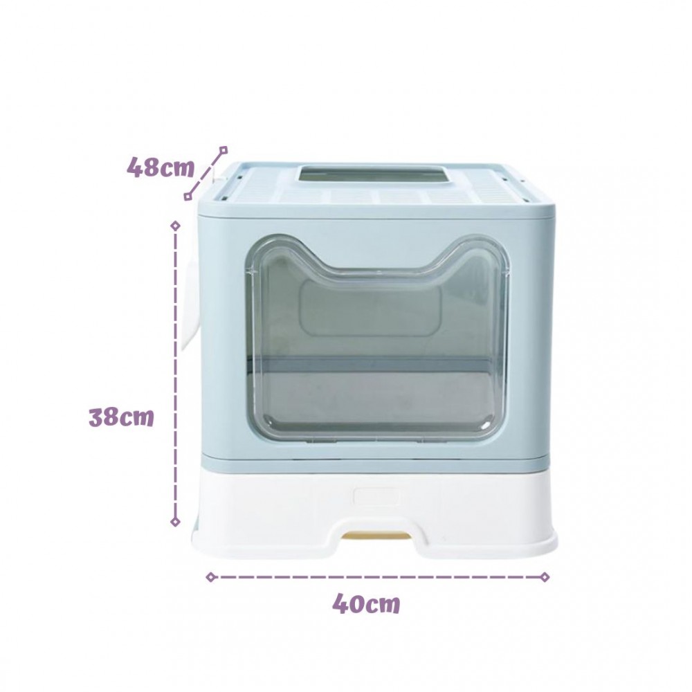 PTC FOLDABLE CAT LITTER BOX BLUE 48x40x38CM image 2