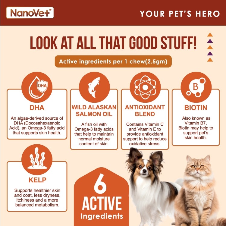 NANOVET SKIN + COAT CHEWS 120PCS image 3