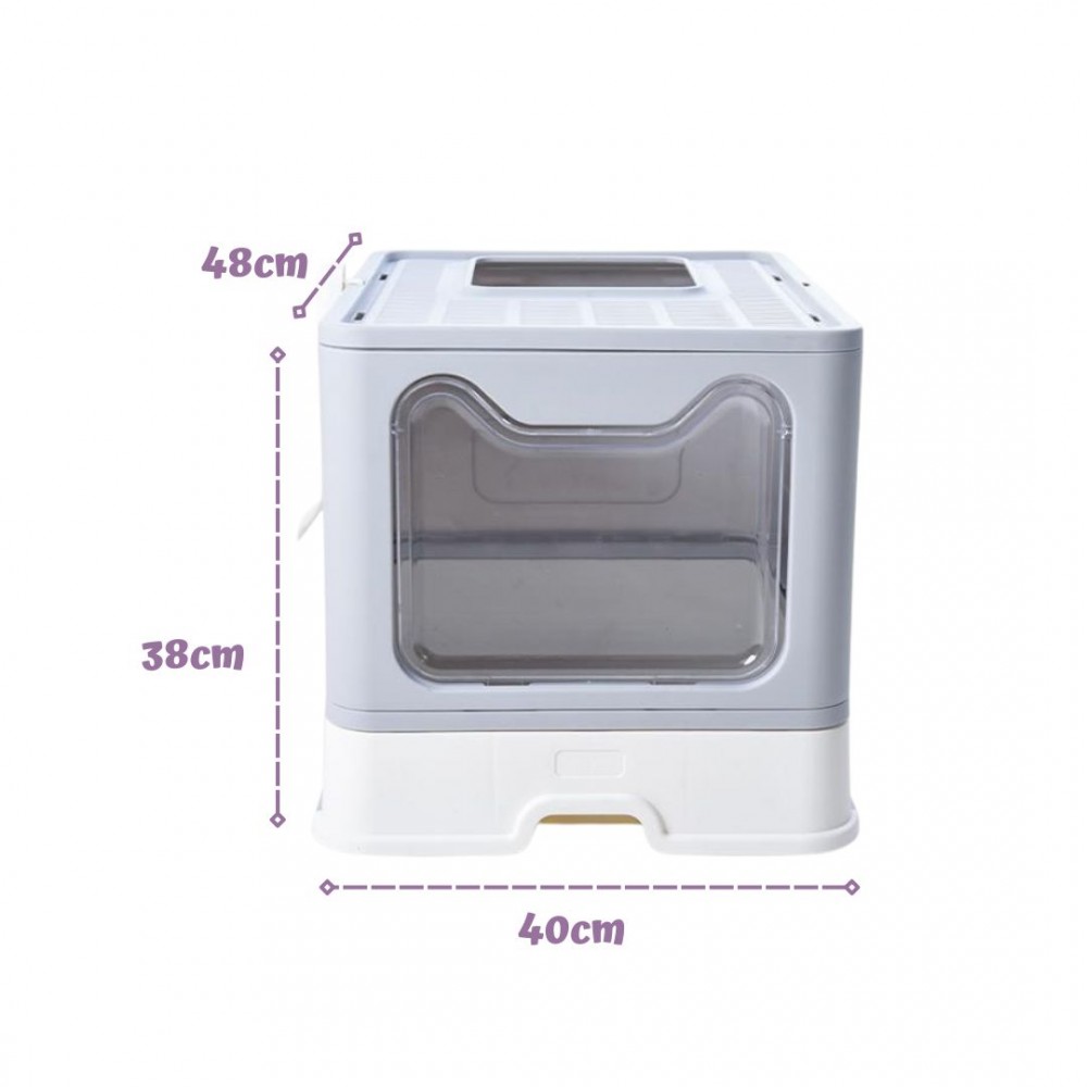 PTC FOLDABLE CAT LITTER BOX GREY 48x40x38CM image 2