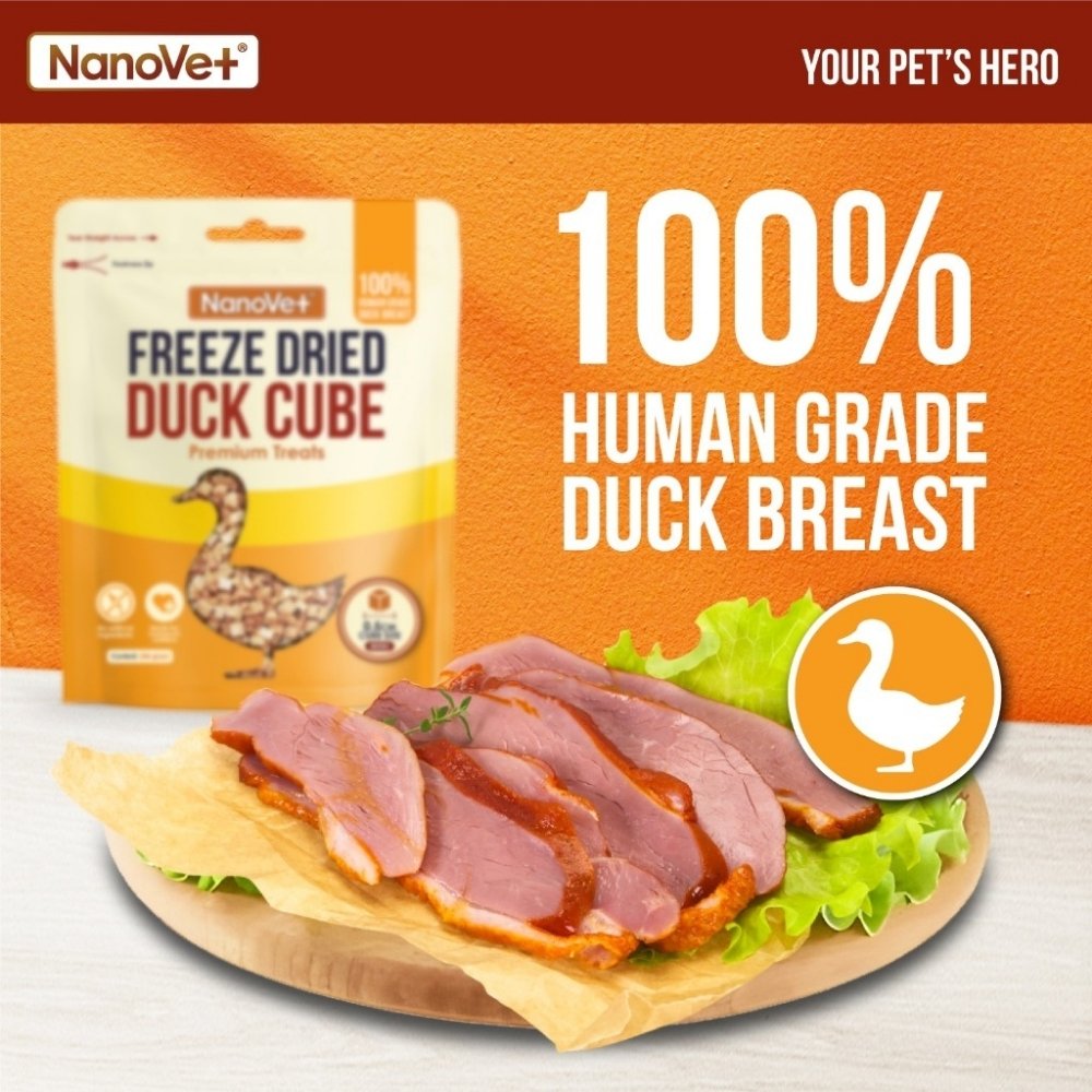 NANOVET FREEZE DRIED DUCK 200G CAT & DOG TREATS image 7