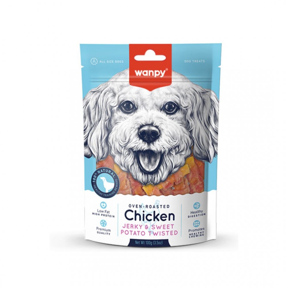 WANPY CHICKEN & SWEET POTATO TWIST 100G DOG SNACK image 2