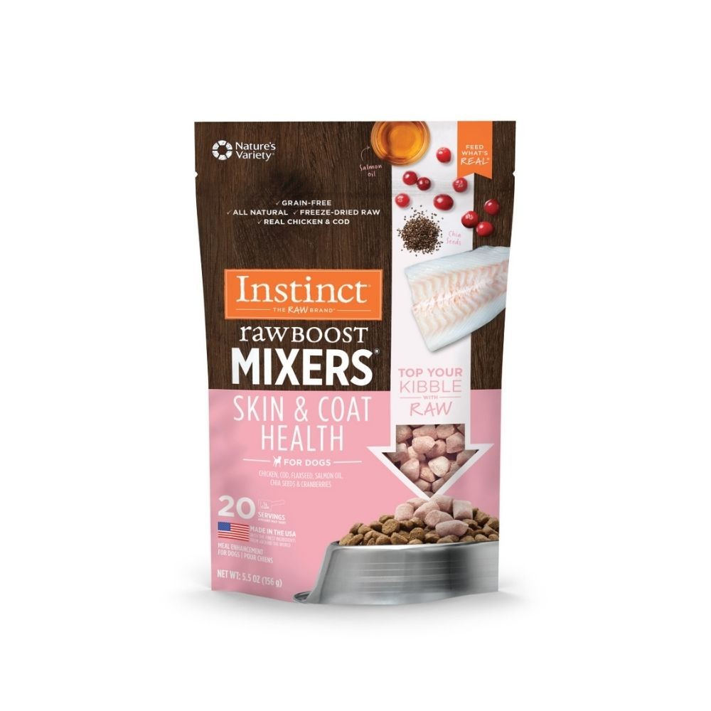 INSTINCT DOG FREEZE-DRIED RAW BOOST MIXERS 155G (5.5OZ) GRAIN-FREE SKIN & COAT DOG FOOD TOPPER image 2