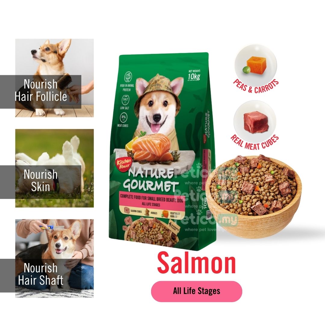 KITCHEN FLAVOR DOG 10KG NATURE GOURMET COMPLETE FOOD FOR SMALL BREED BEAUTY DOG ALL LIFE STAGES SALMON image 2
