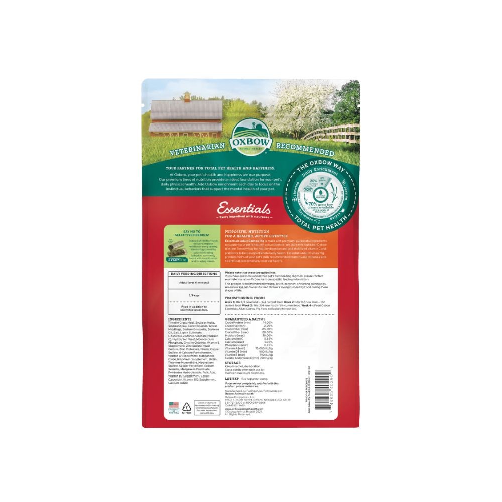 OXBOW FORTIFIED NUTRITION ADULT GUINEA PIG FOOD 2.25KG 5LBS image 3