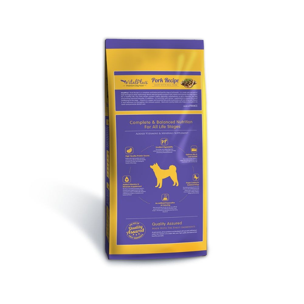 VITALPLUS DOG PORK RECIPE 18KG DRY DOG FOOD image 2