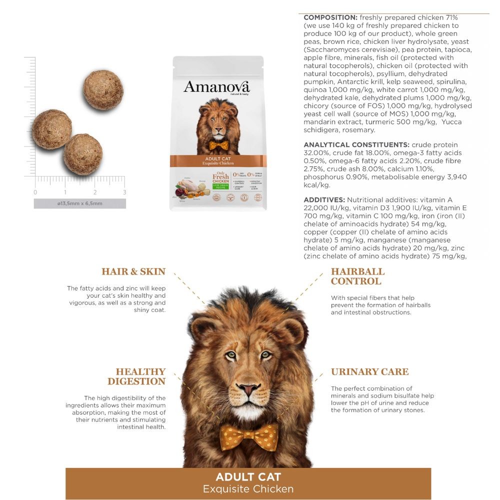 AMANOVA CAT 6KG ADULT EXQUISITE CHICKEN LOW GRAIN DRY CAT FOOD image 5