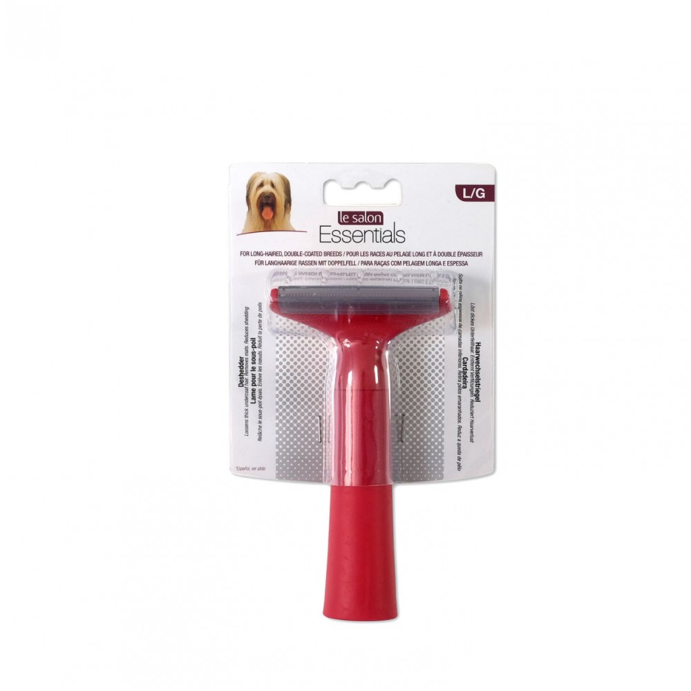 LE SALON ESSENTIAL DOG DESHEDDER UNDERCOAT RAKE COMBO SMALL image 3