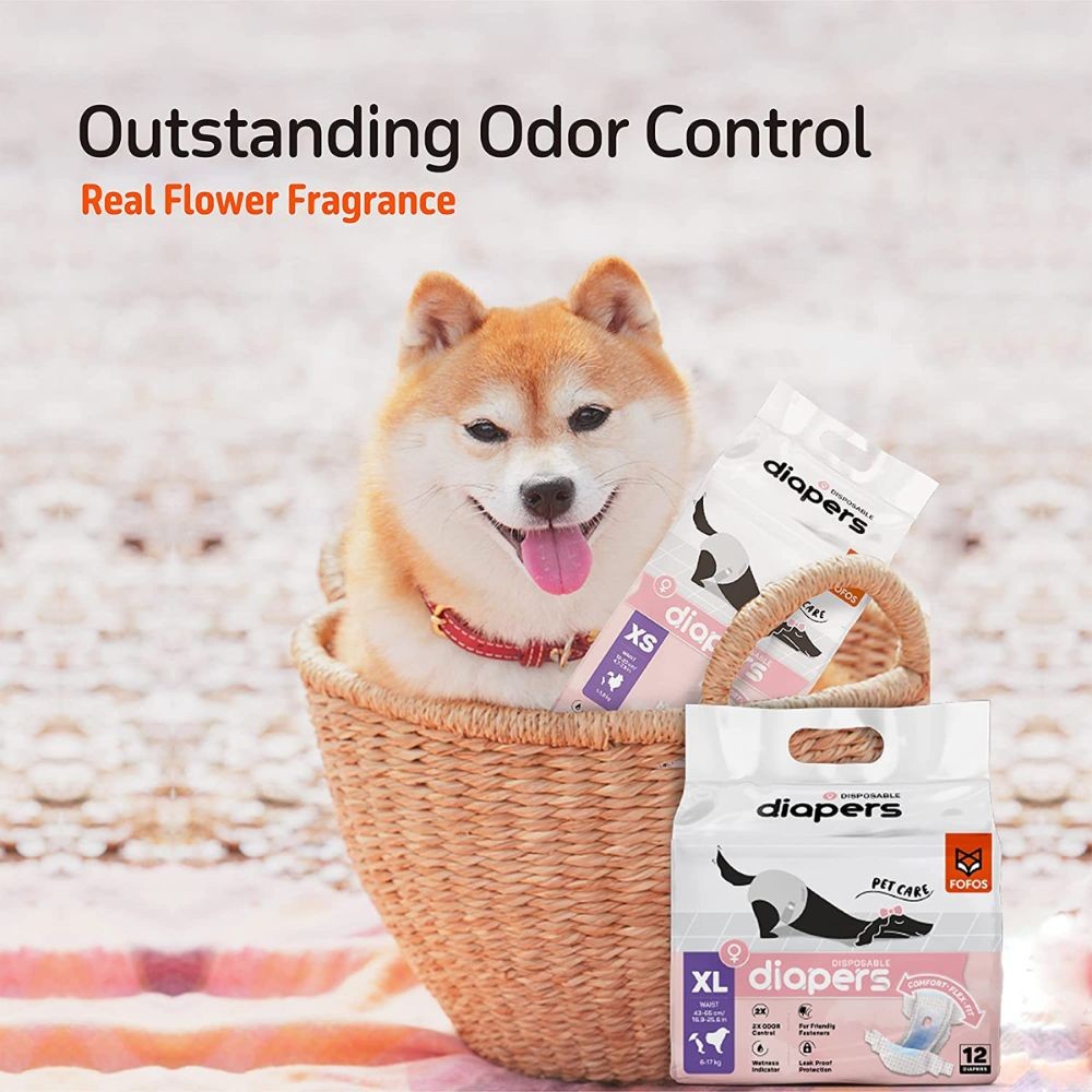 FOFOS FEMALE DOG DIAPER M 16PCS WAIST 25-33CM WEIGHT 2-4KG image 5